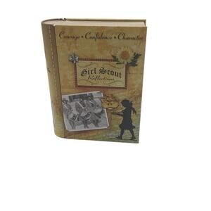 Girl Scouts Reflections Book Shaped Tin Keepsake Box Vintage Style